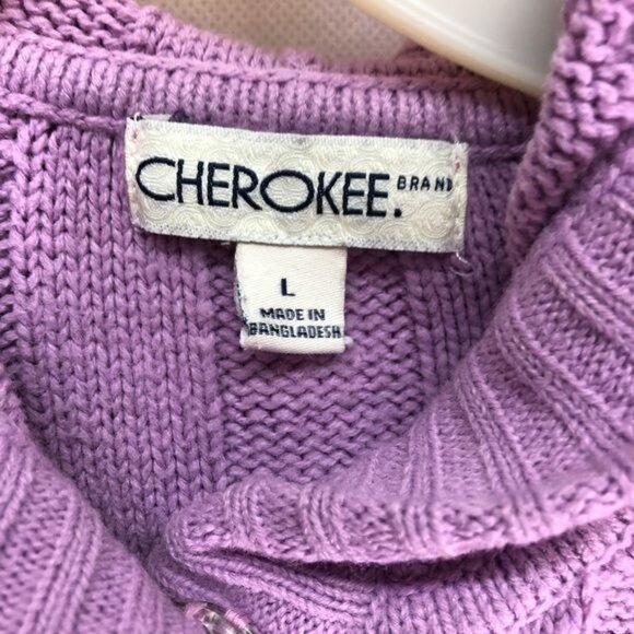 Cherokee purple knitted snap down sweater cardigan long sleeve hooded large READ - Picture 4 of 6